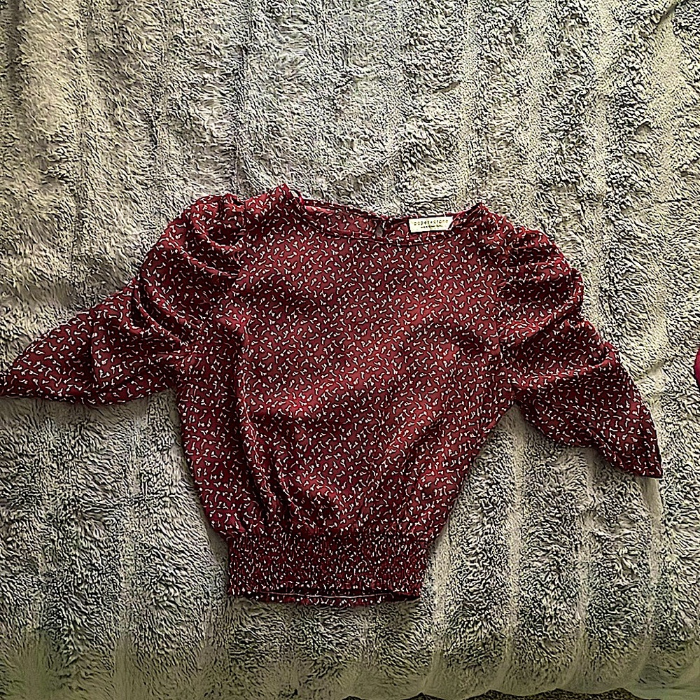 Extra small burgundy paper crane top